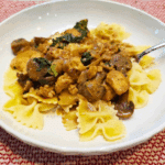 Vegan Stroganoff with Roasted Mushrooms and Tofu Recipe