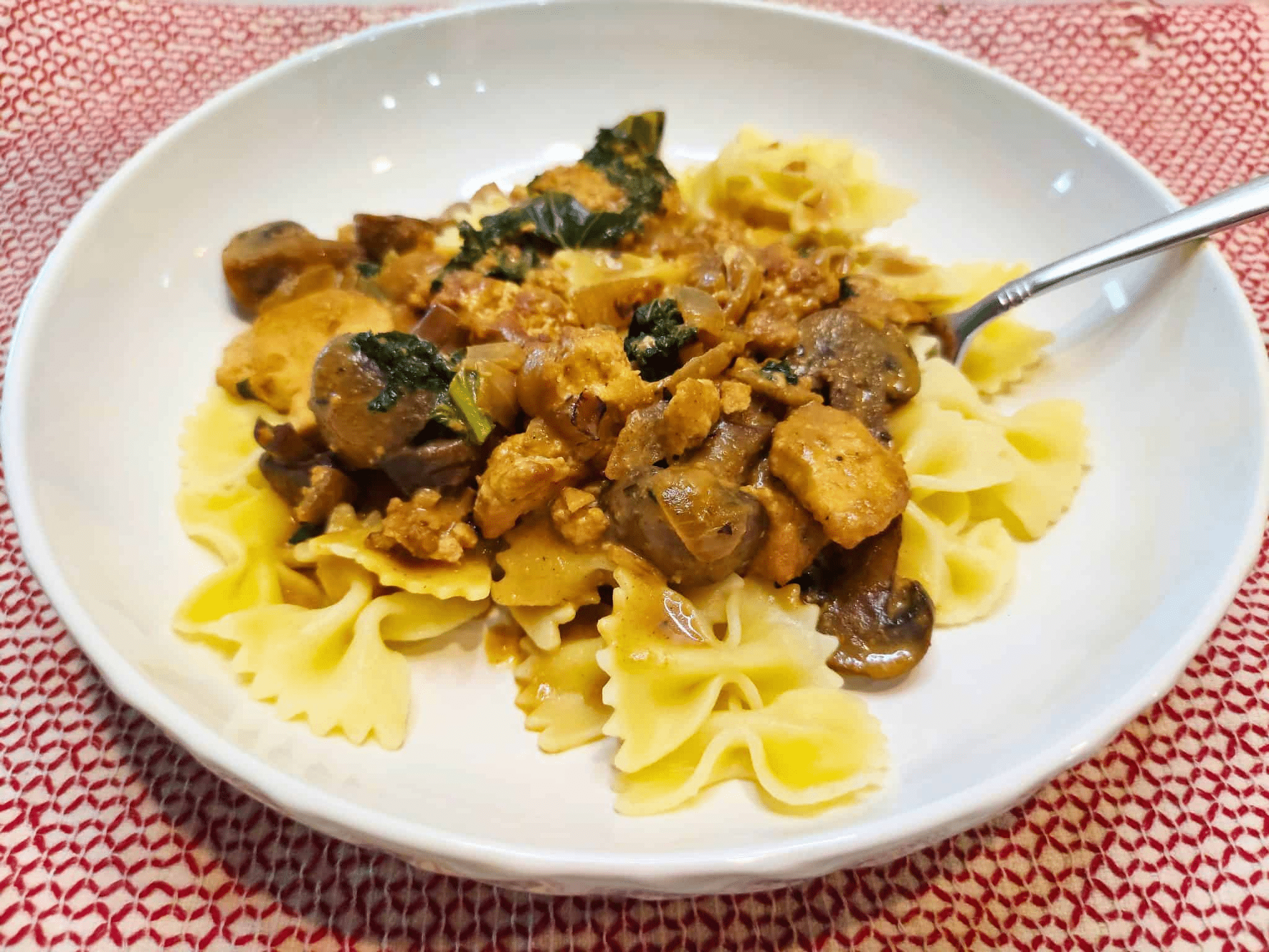 Vegan Stroganoff with Roasted Mushrooms and Tofu Recipe