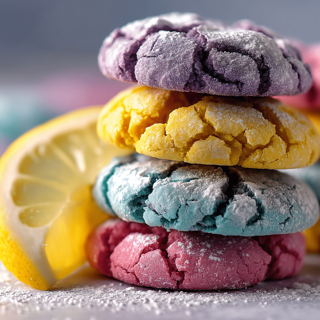 Springtime Crinkle Cookies: A Burst of Pastel Charm Recipe