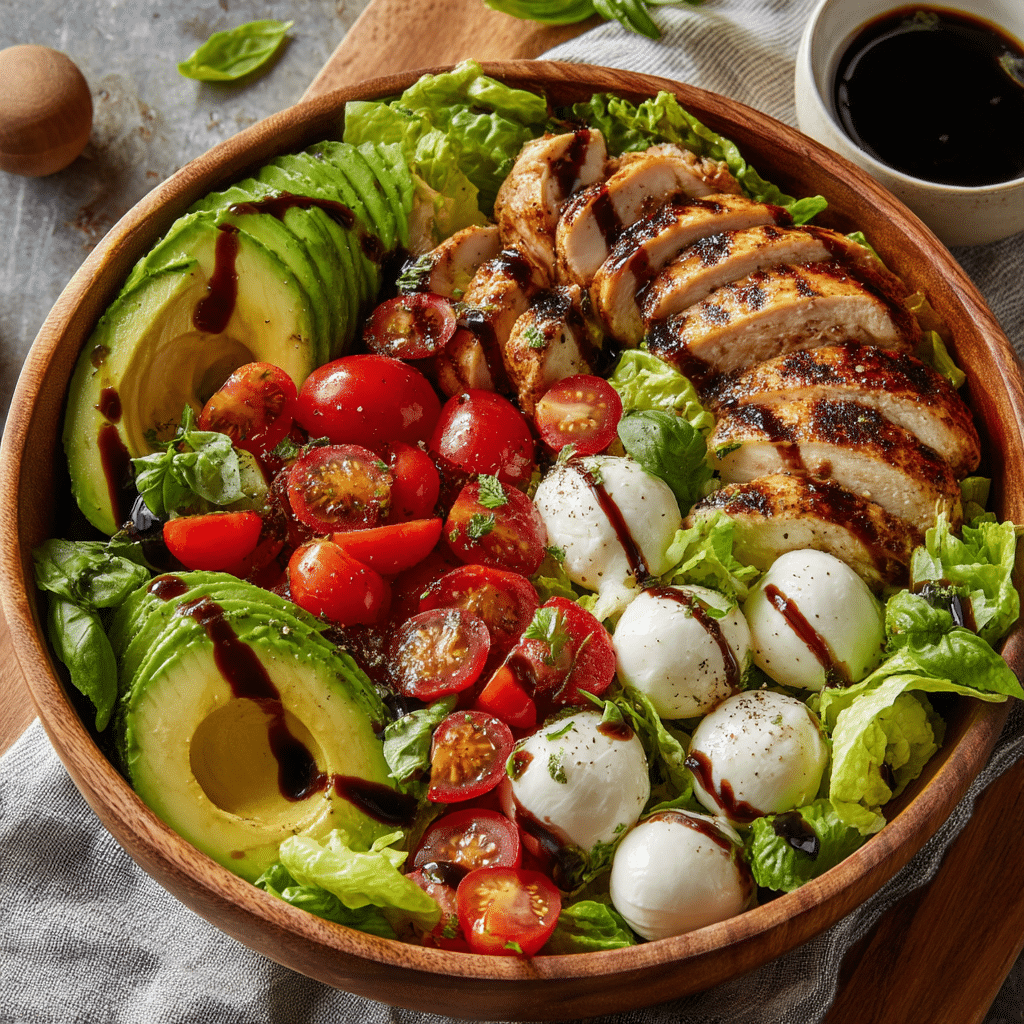 Chicken Avocado Caprese Salad Recipe