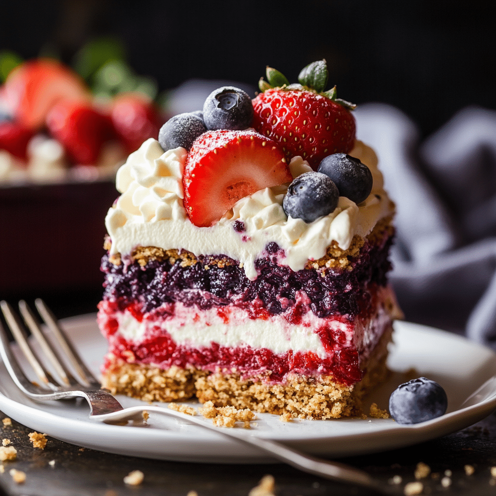 No Bake Summer Berry Lasagna