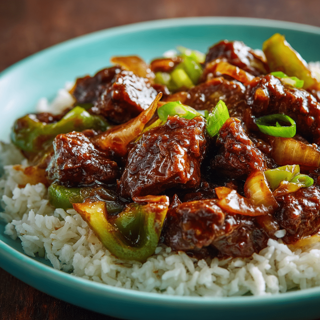 Beef Tips and Rice