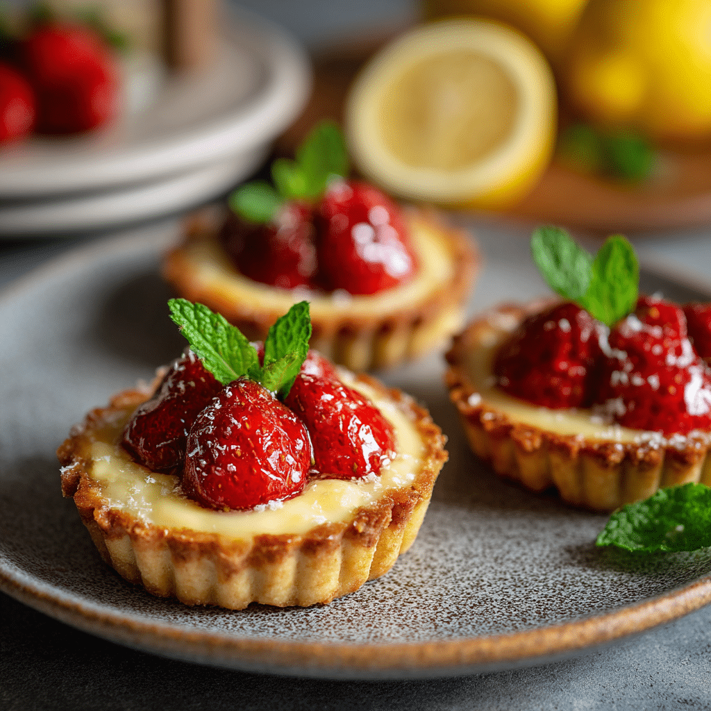 Strawberry Mascarpone Tartlets with Lemon Curd