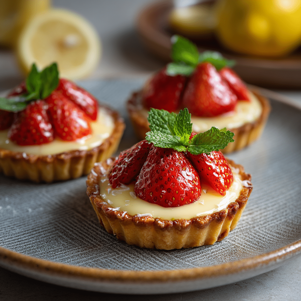 Strawberry Mascarpone Tartlets with Lemon Curd