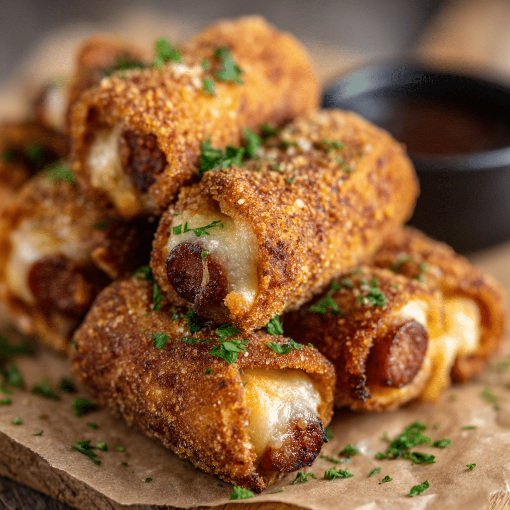 Baked Ham and Cheese Mozzarella Sticks
