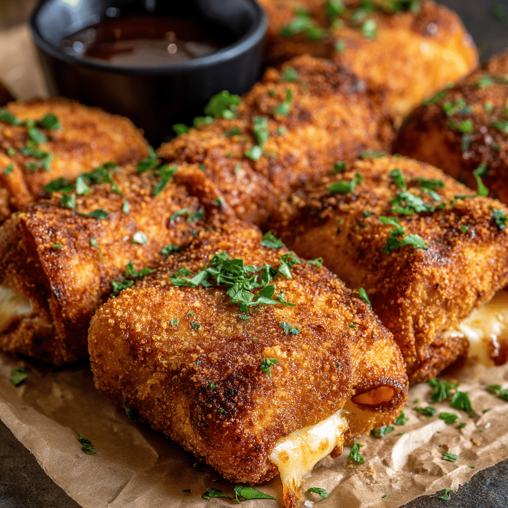 Baked Ham and Cheese Mozzarella Sticks