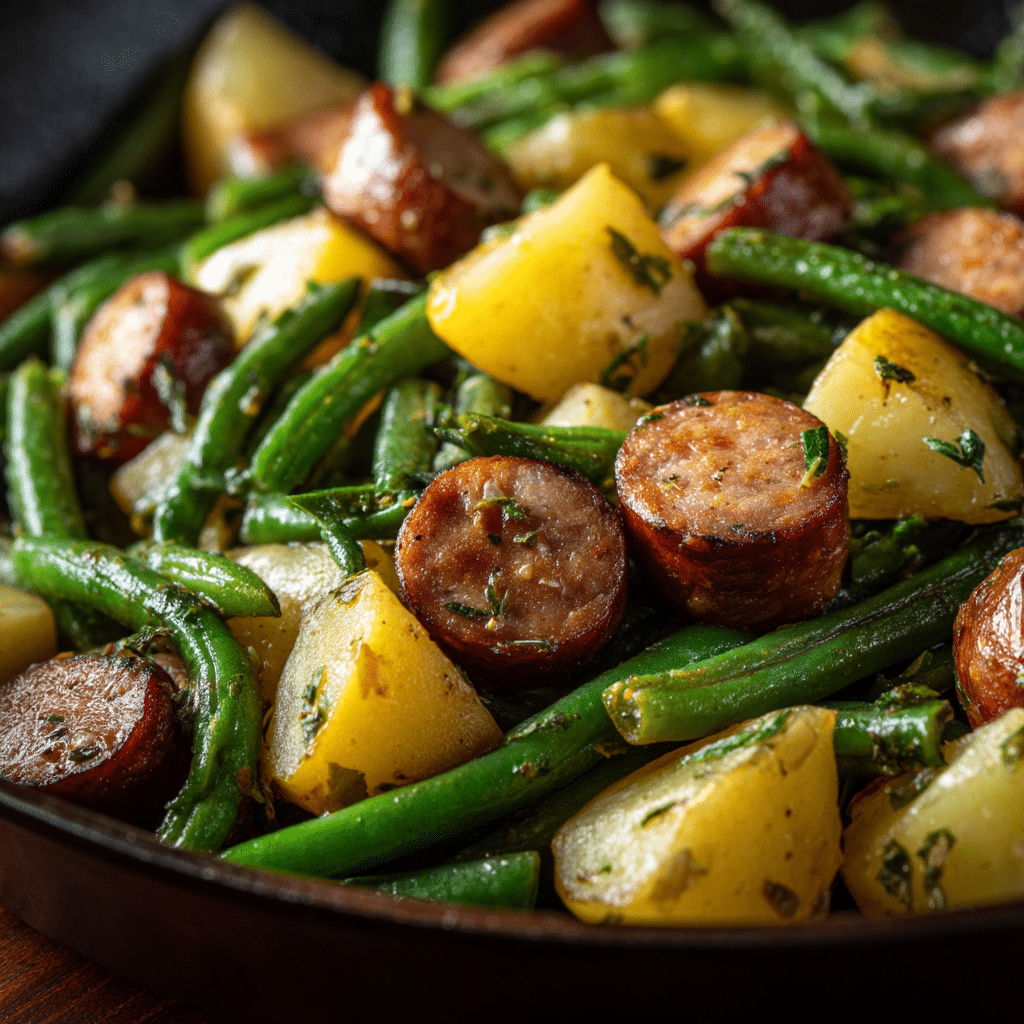 Crockpot Kielbasa and Green Beans