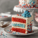Red, White, and Blue Fourth of July Cake