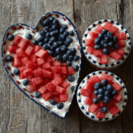 Easy Fruit and Cream | Patriotic Red White and Blue Dessert