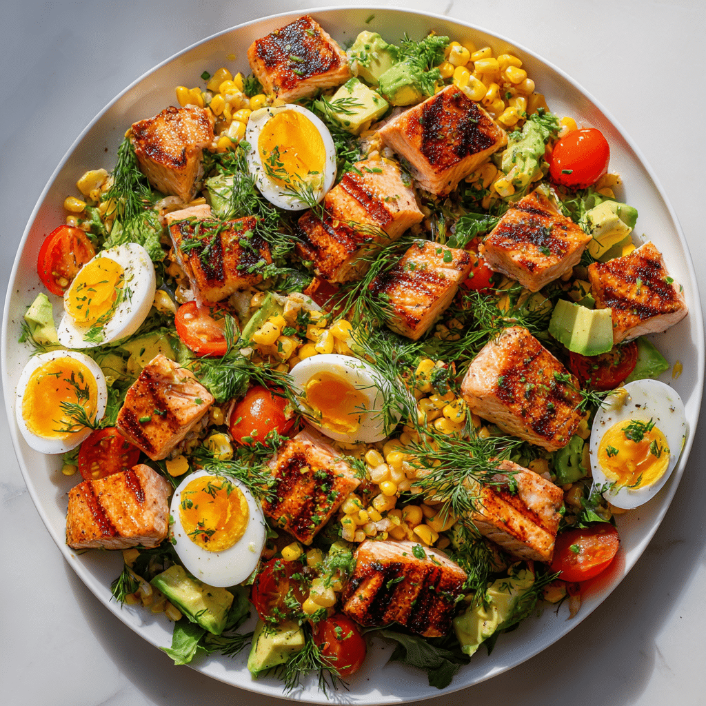 Easy Grilled Salmon Cobb Salad