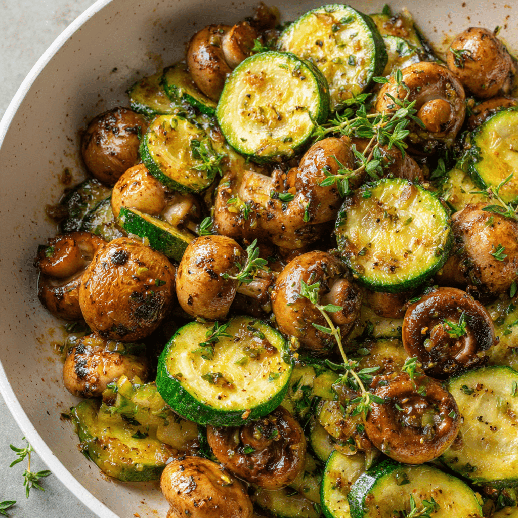 Skillet Zucchini and Mushrooms