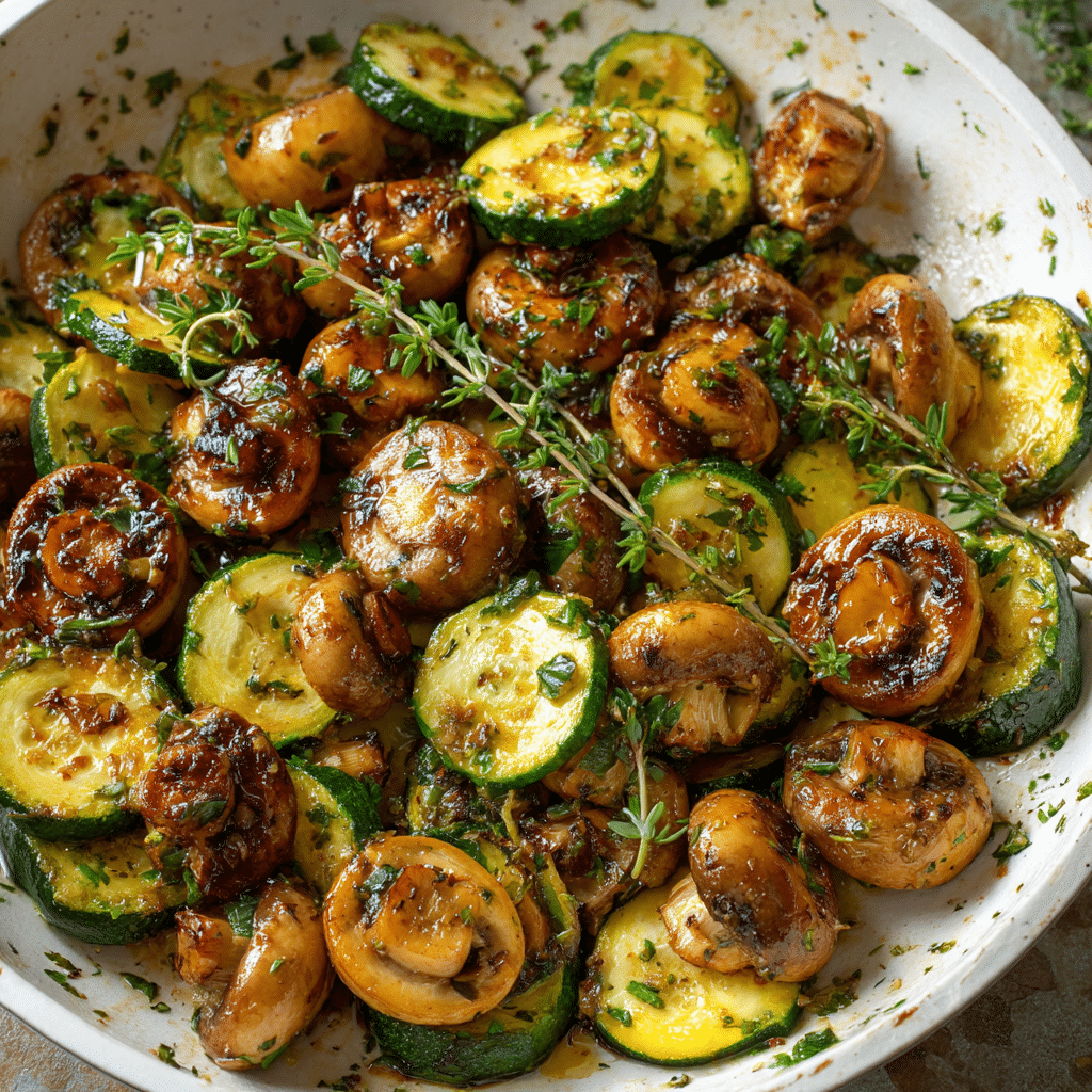 Skillet Zucchini and Mushrooms