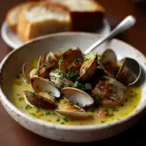 Clams in Fennel Broth with Parsley Vinaigrette Recipe