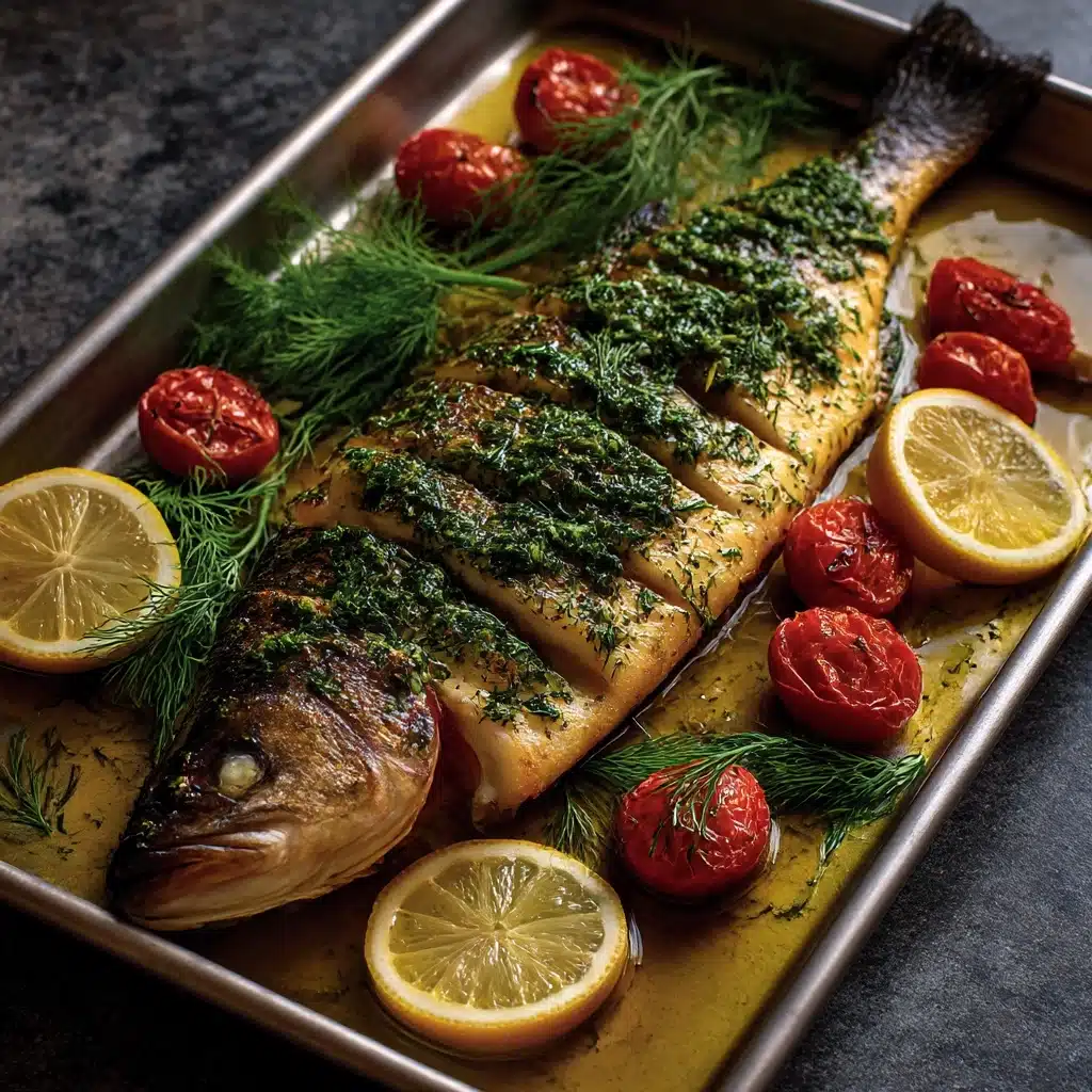 Whole Baked Fish – Snapper with Garlic & Dill Butter Sauce Recipe