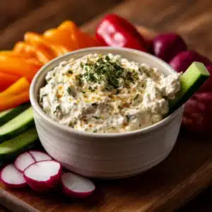 High-Protein Cottage Cheese Veggie Dip with Za’atar Recipe