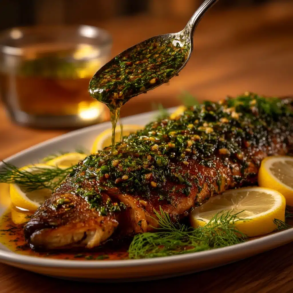 Whole Baked Fish – Snapper with Garlic & Dill Butter Sauce Recipe - Recipe Image