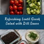 Lentil Greek Salad with Dill Sauce Recipe