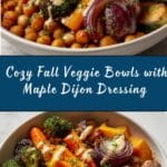 Roasted Veggie & Chickpea Bowls with Maple Dijon Tahini Dressing Recipe