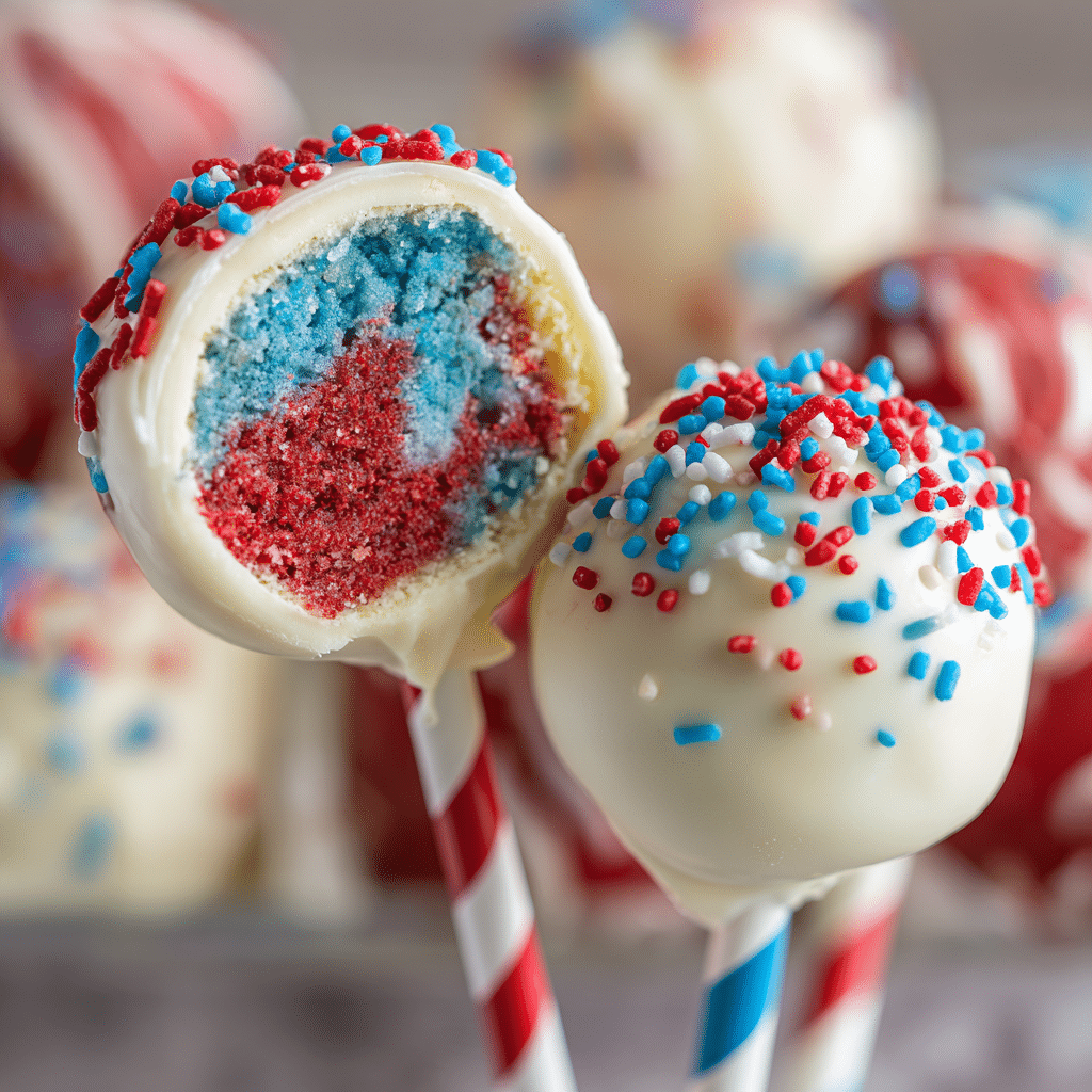 Red, White & Blue Cake Pops