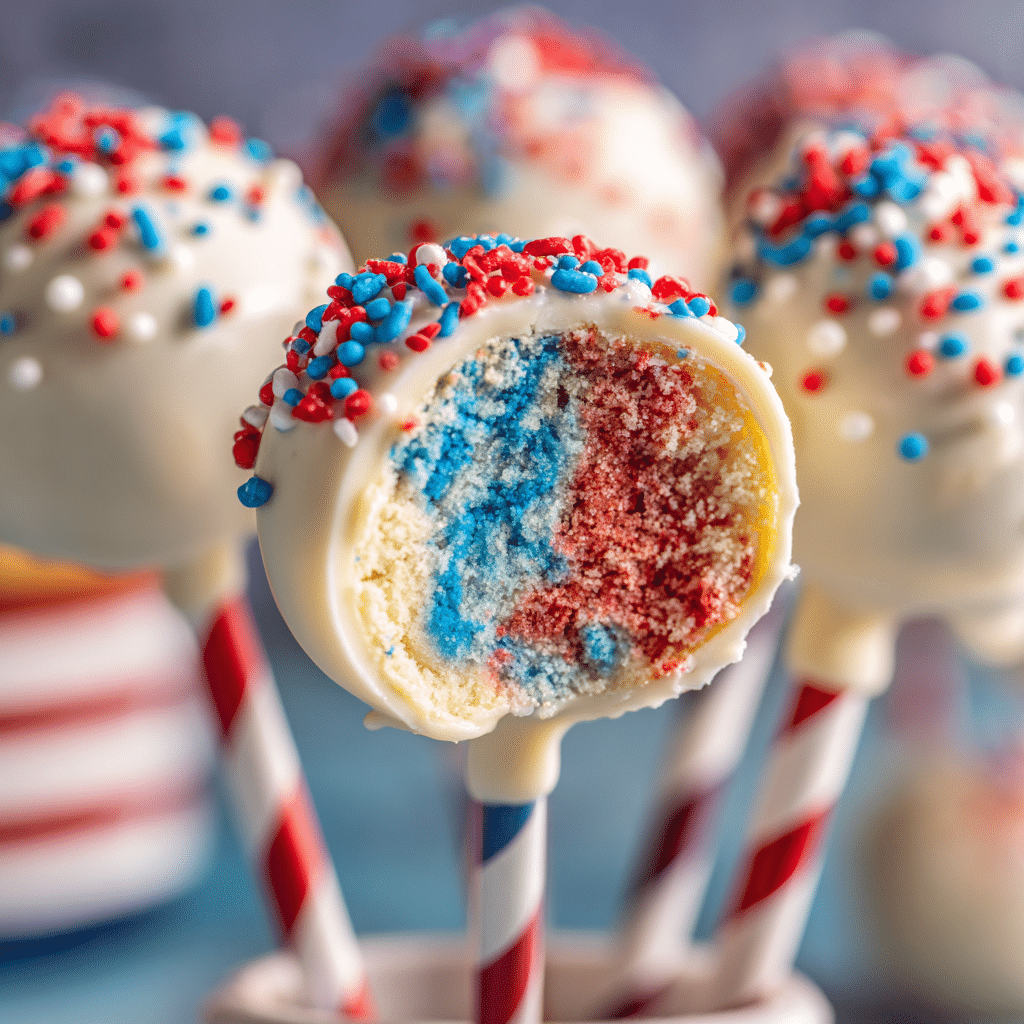 Red, White & Blue Cake Pops