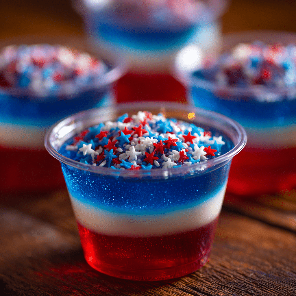 Red White & Blue American Flag Jello Shots