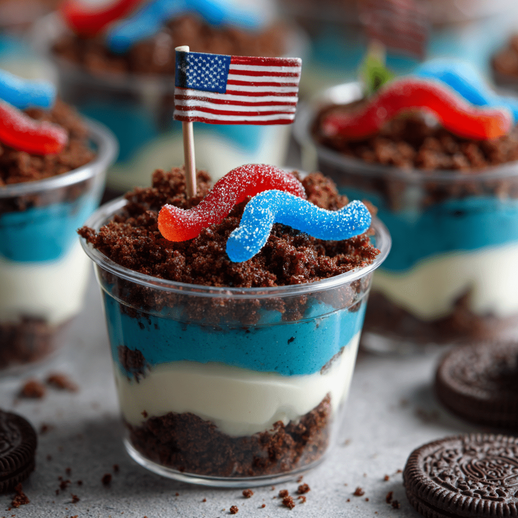 Red, White and Blue Dirt Cups