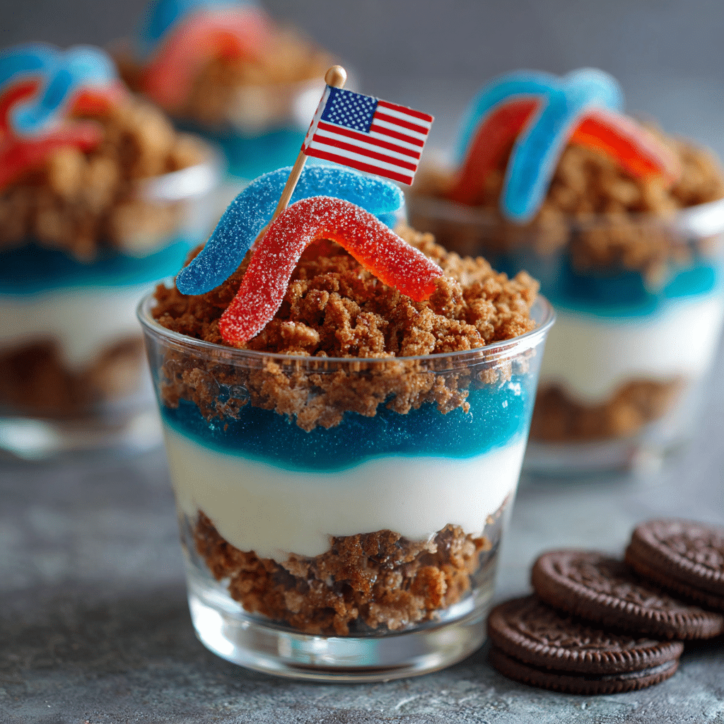 Red, White and Blue Dirt Cups