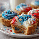 Patriotic Chocolate Chip Cookie Cups