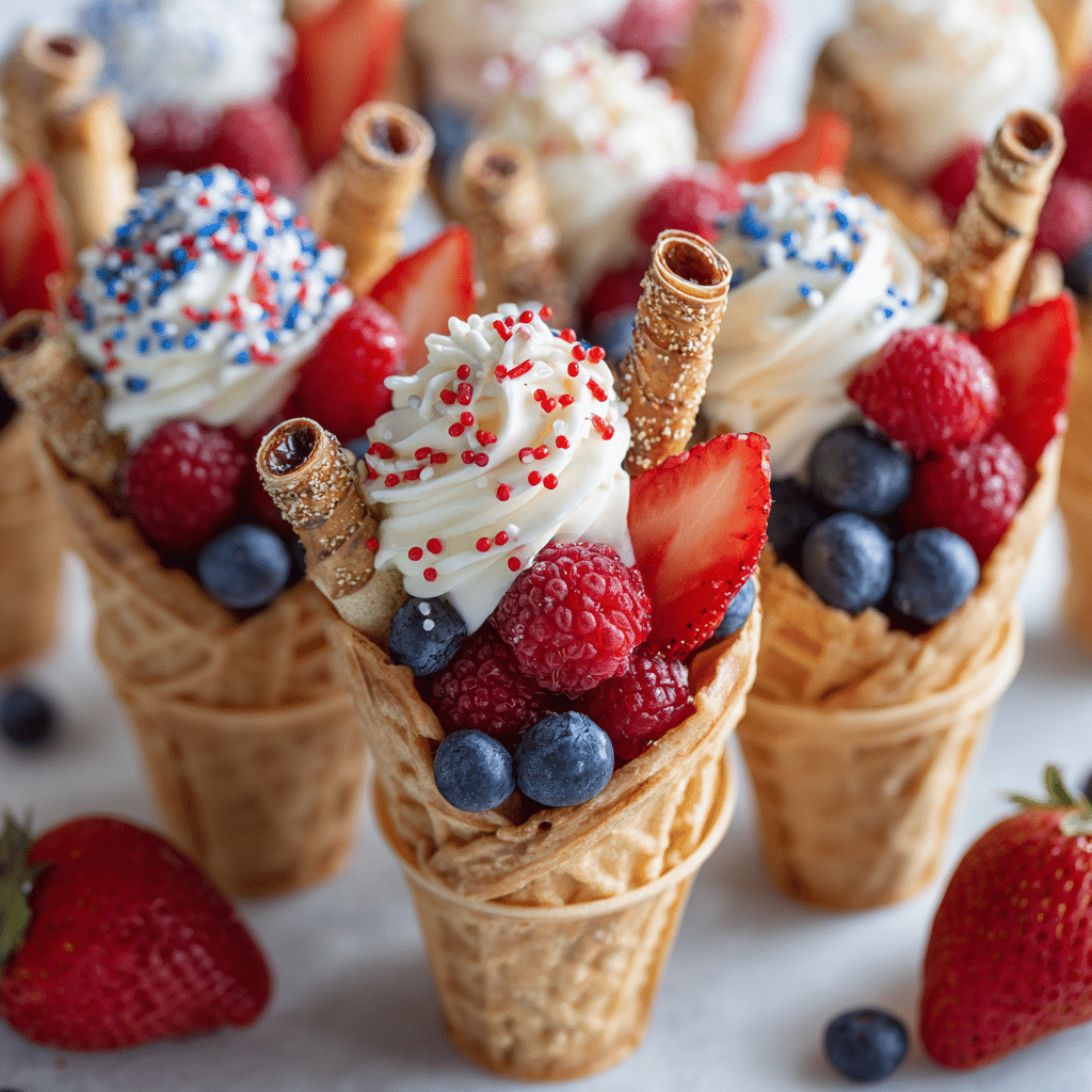 Patriotic Fruit Cones