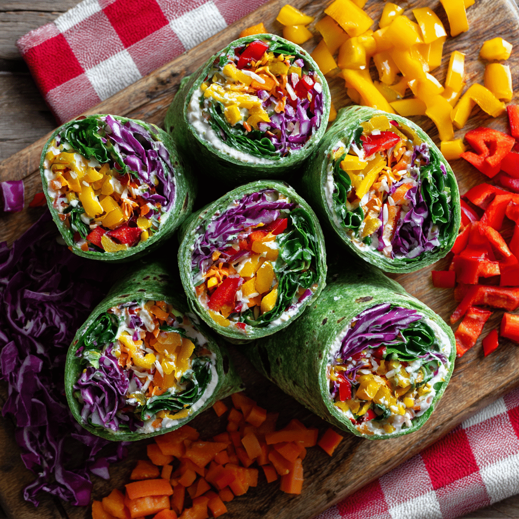 Rainbow Veggie Pinwheels