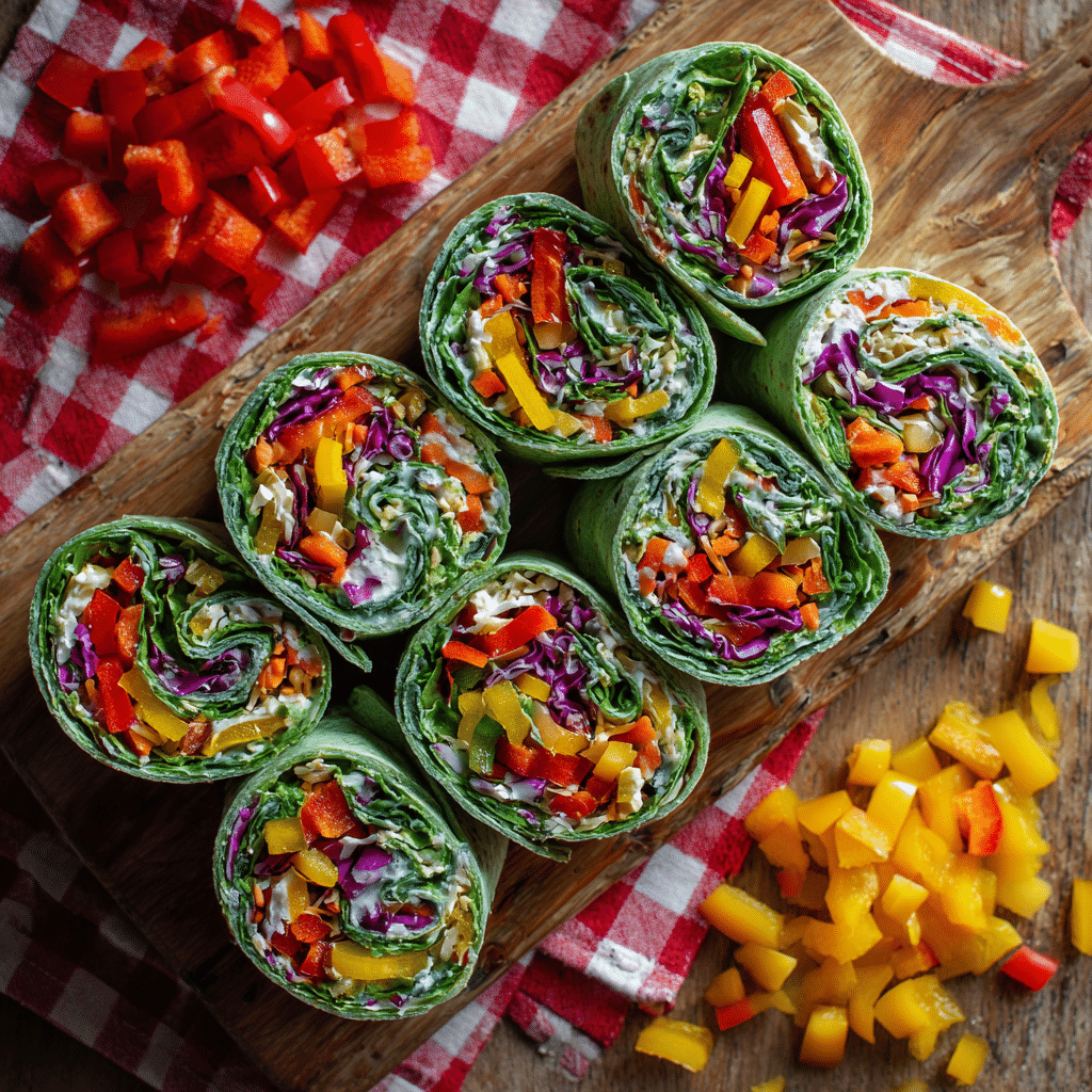 Rainbow Veggie Pinwheels