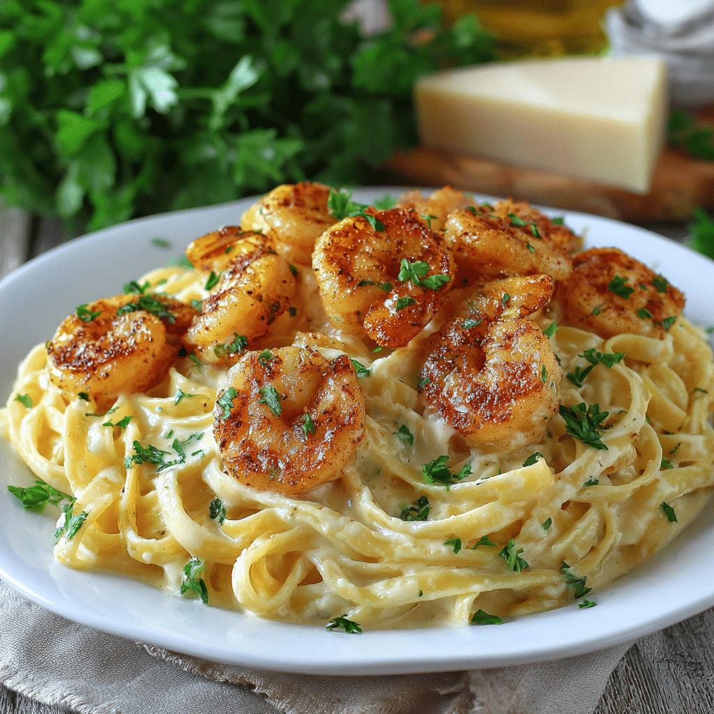 Blackened Shrimp Alfredo