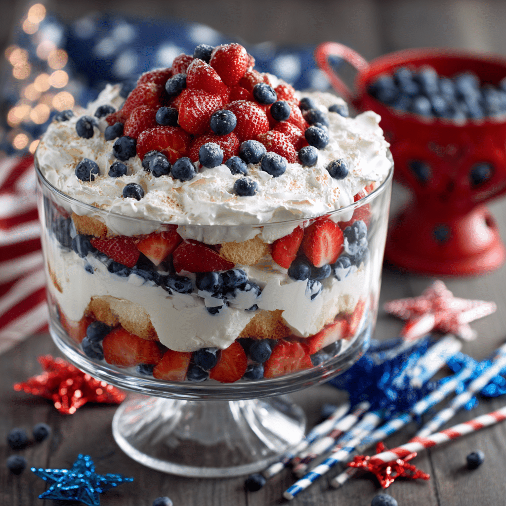 Red, White and Blue Trifle