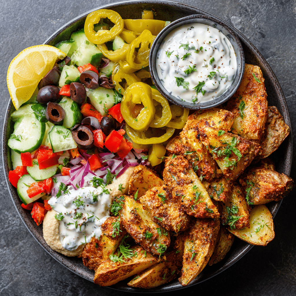 Loaded Mediterranean Potato Wedges