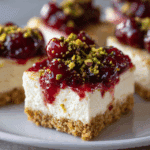 Lime Cherry Pistachio Cheesecake