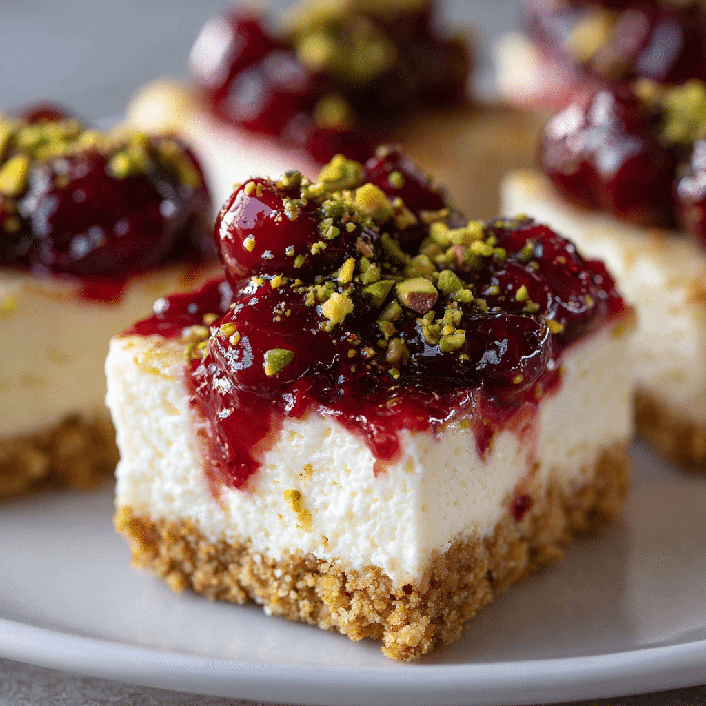 Lime Cherry Pistachio Cheesecake