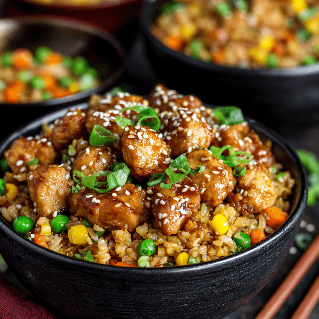 High Protein Crispy Garlic Chicken Fried Rice
