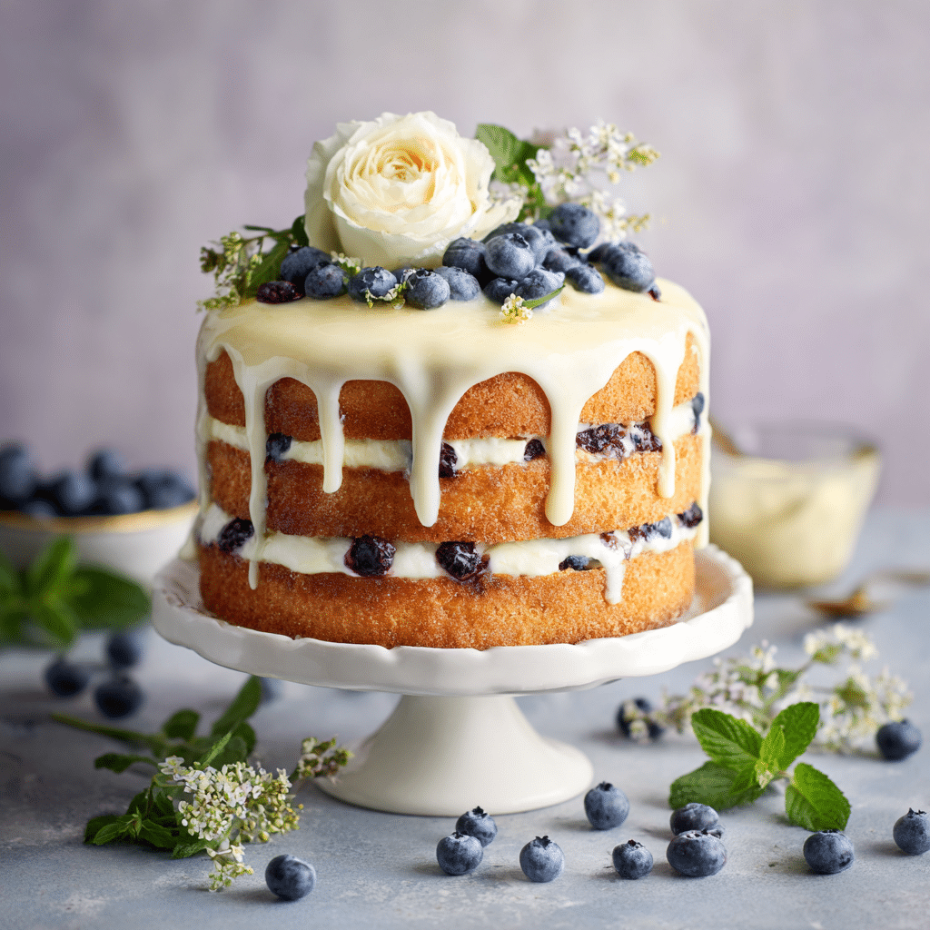 Dreamy Blueberry Shortcake Cake