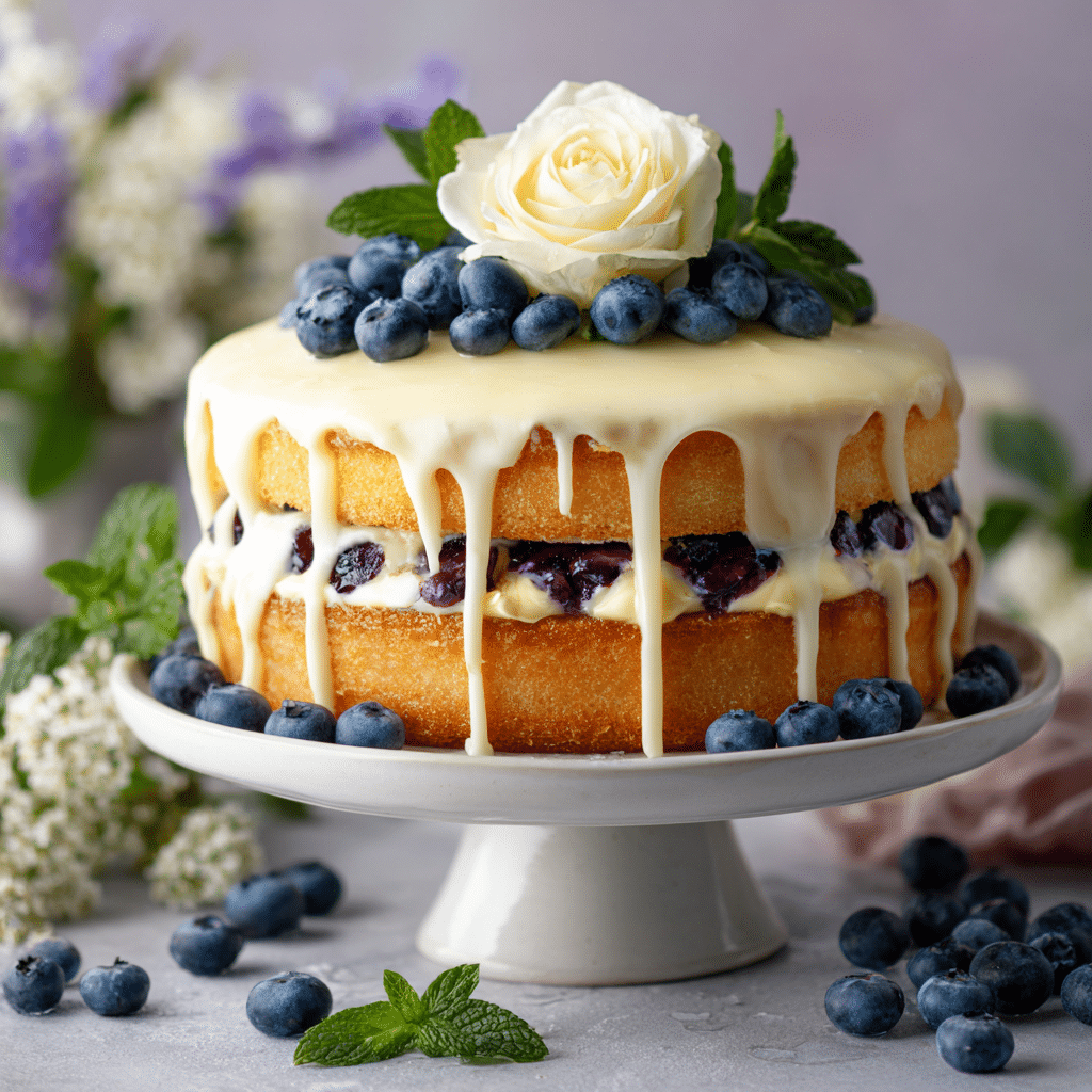 Dreamy Blueberry Shortcake Cake