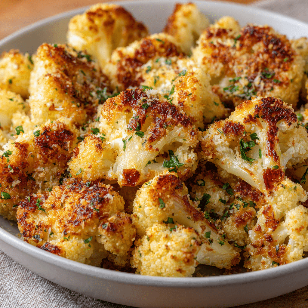 Crispy Parmesan Roasted Cauliflower