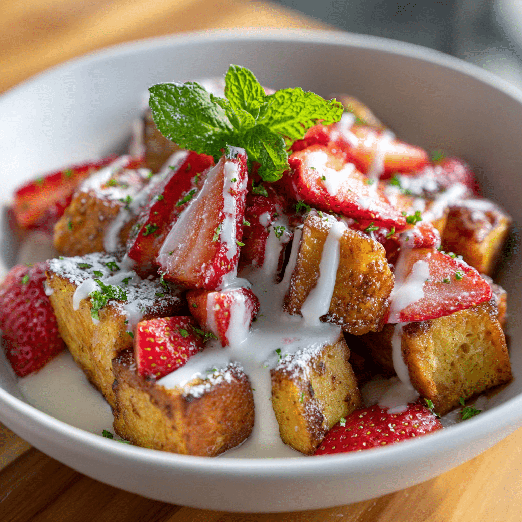 Strawberries & Cream French Toast Casserole
