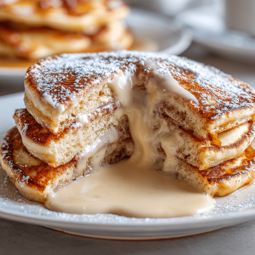 Cinnamon Roll Stuffed Pancakes