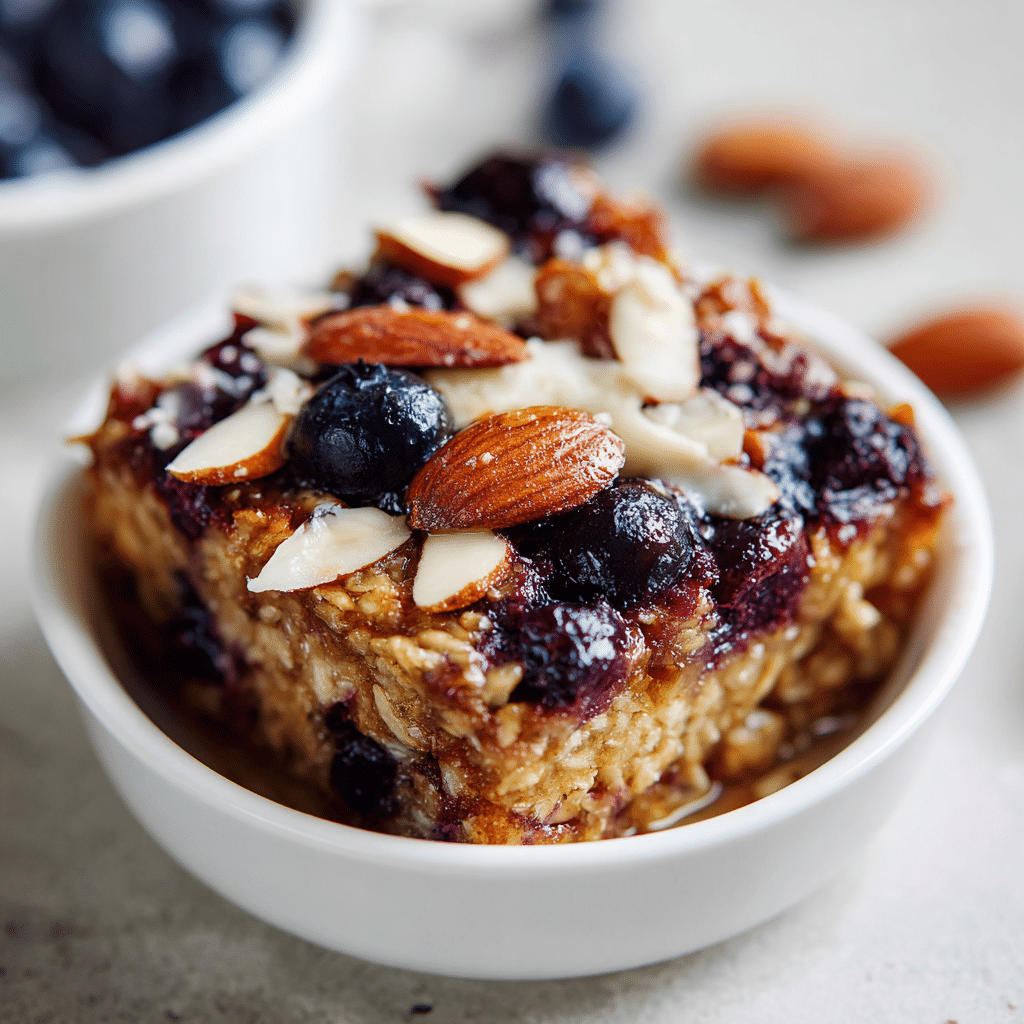 Baked Oats with Blueberries and Almonds
