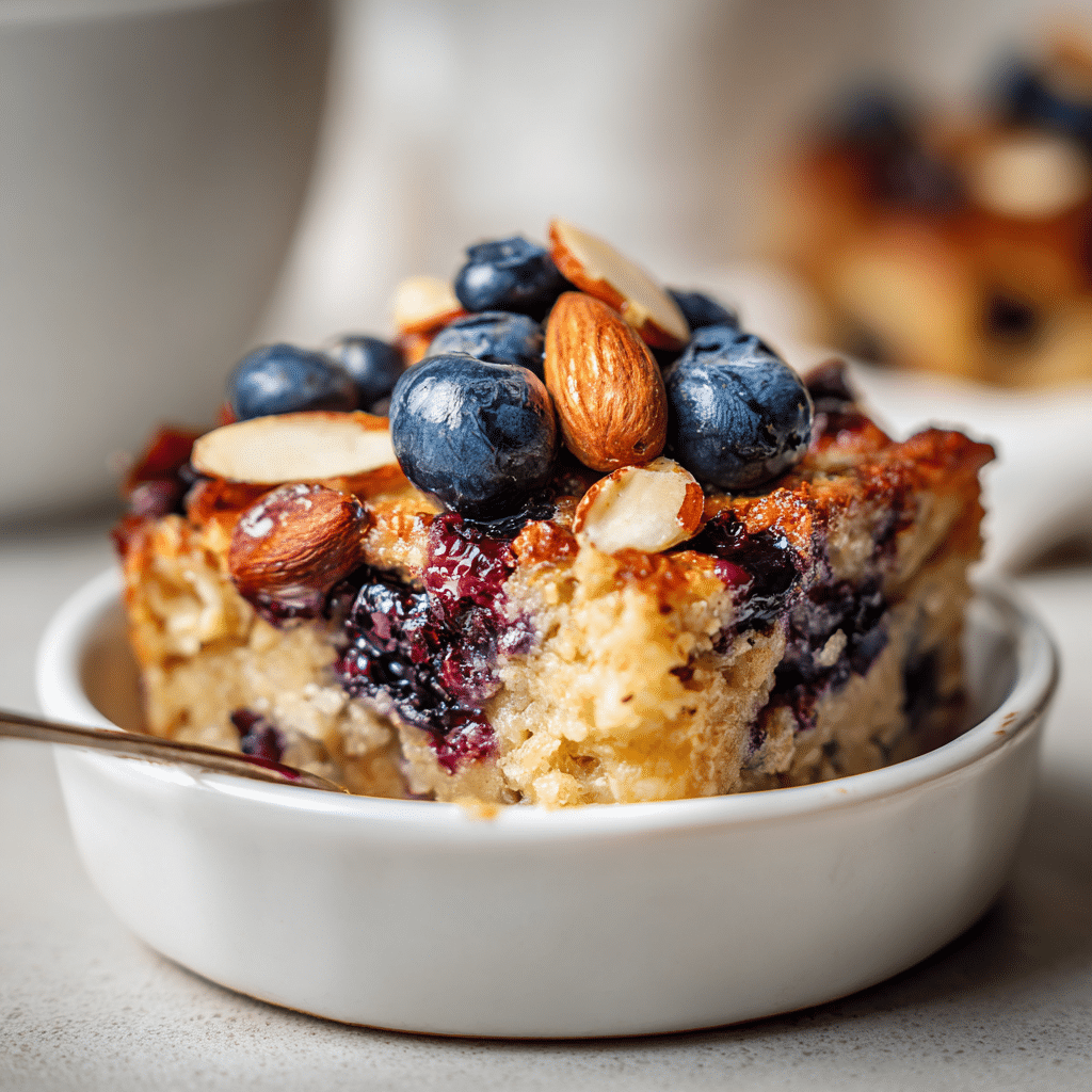 Baked Oats with Blueberries and Almonds